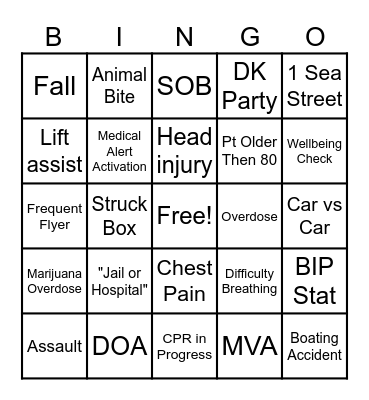 4th of July EMS Bingo Card