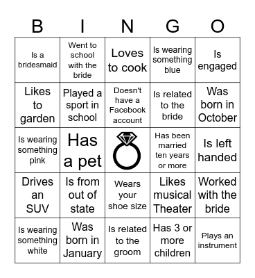 Find the Guest Bingo Card