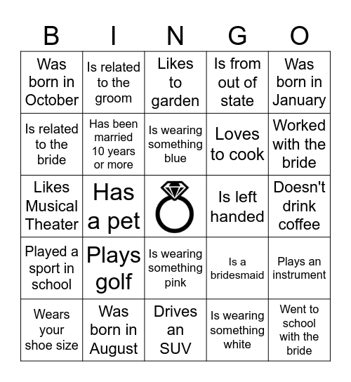 Find the Guest Bingo Card