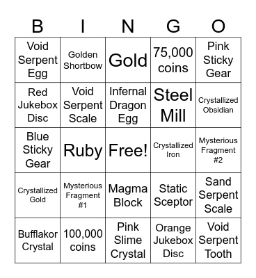 Islands Bingo Card