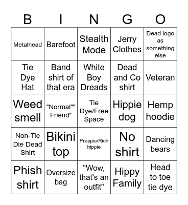 Dead Bingo Card