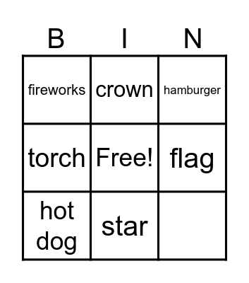 4th of july Bingo Card
