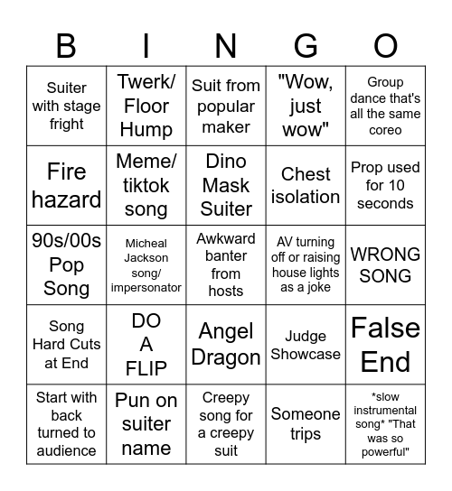 Furry Dance Comp Bingo V 1.2 Bingo Card