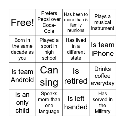 Hardnett Family Reunion 2023 Bingo Card