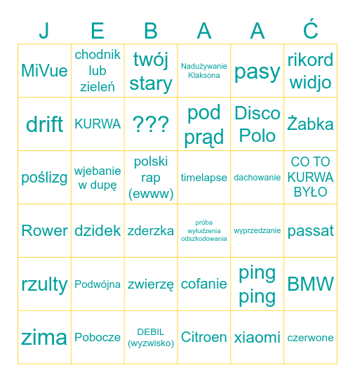 STOP CHAM v3 Bingo Card