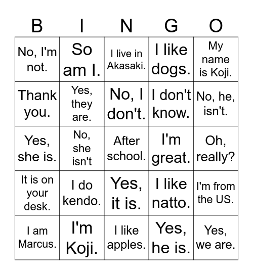 Hey, Teachers! Please Come Here!! Bingo Card