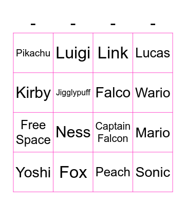 AX Smash Bingo Card Bingo Card