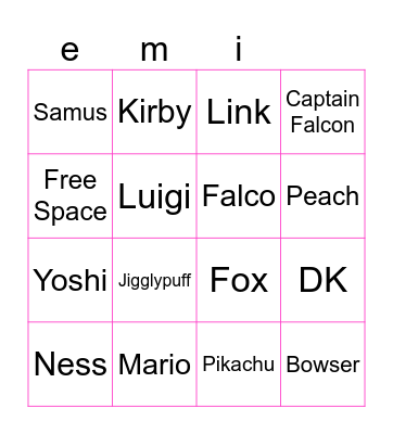 AX Smash Bingo Card Bingo Card