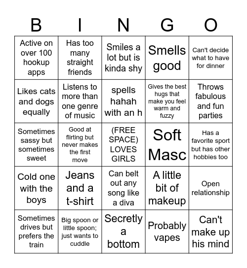 Vers Bingo Card