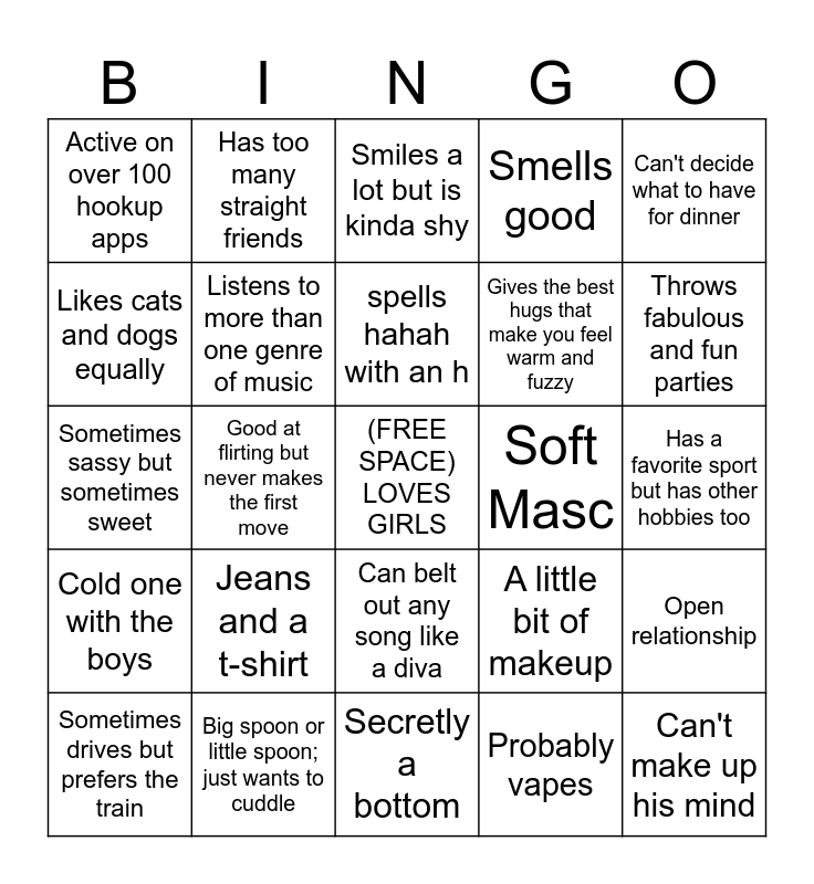 Vers Bingo Card