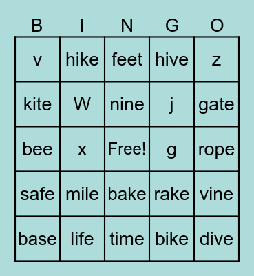 Summer Review Bingo Card