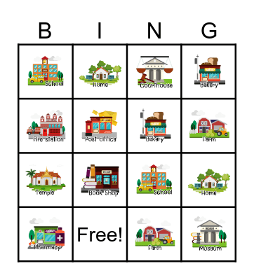 Place In Town Bingo Card