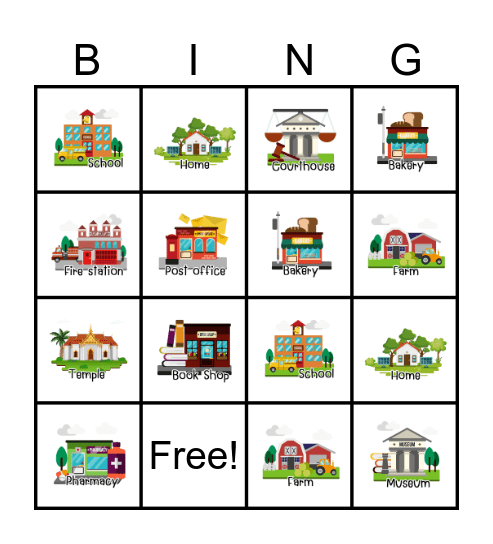 Place In Town Bingo Card