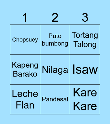 CEREBRO FILIPINO BINGO! Bingo Card
