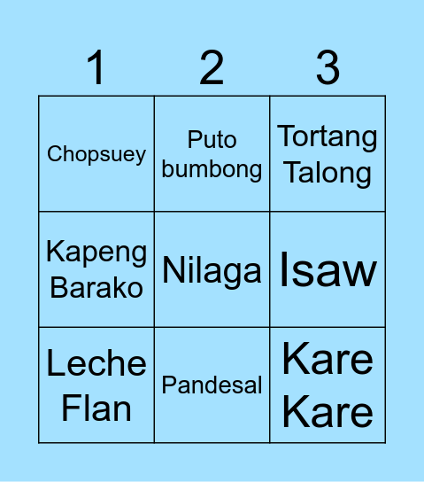 CEREBRO FILIPINO BINGO! Bingo Card