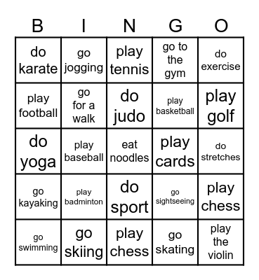 SPORTS Bingo Card