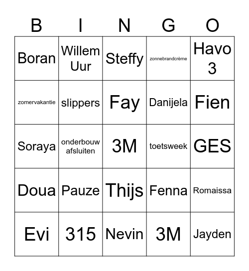 3M Bingo Card