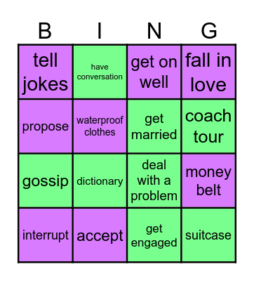 speakout pre-int Bingo Card