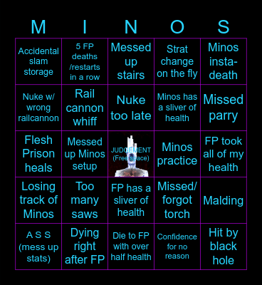 Champions Respite Minos Board Bingo Card