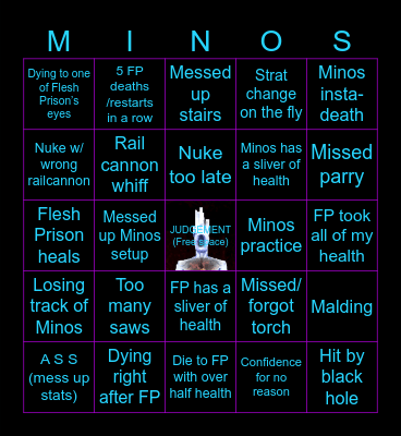 Champions Respite Minos Board Bingo Card
