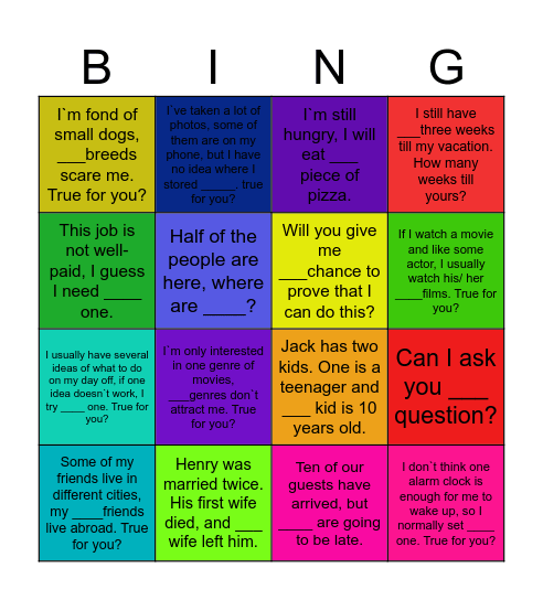 Other, another Bingo Card