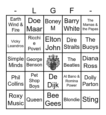 Muziekbingo Ronde 1 Bingo Card