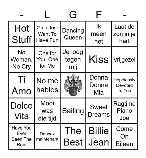 Muziekbingo Ronde 2 Bingo Card