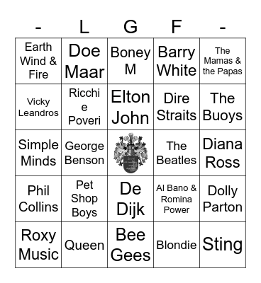 Muziekbingo RONDE 1 Bingo Card