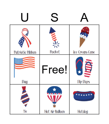 July 4th Bingo Card