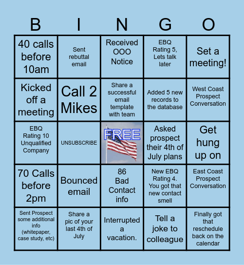 July EBQ Bingo!! Bingo Card