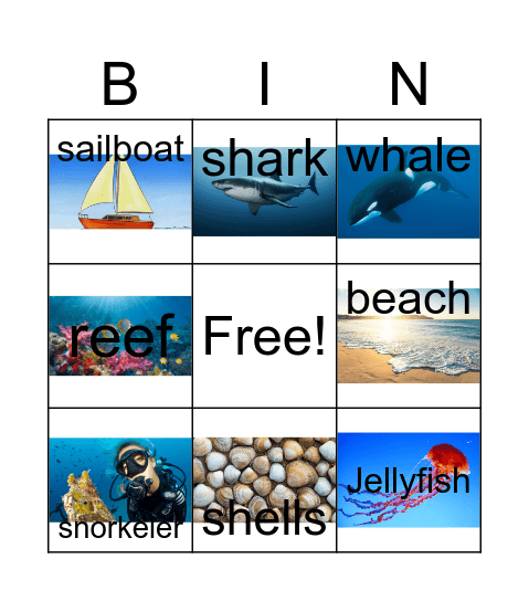 Under the Sea Bingo Card