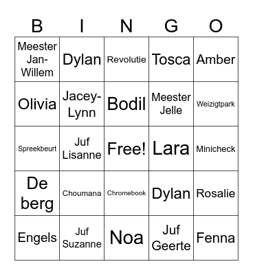 Bingo Groep 6 Bingo Card