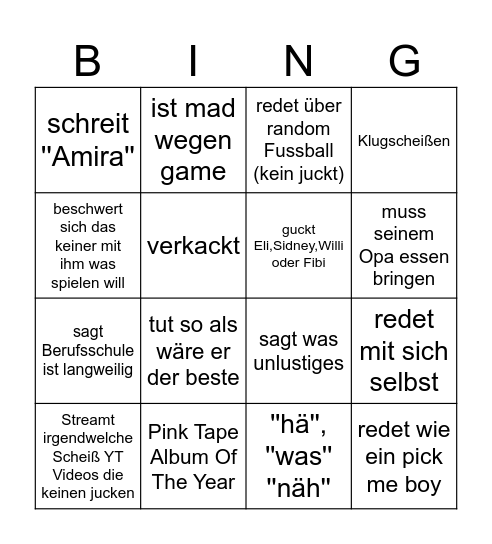 Can Bingi Bingo Card