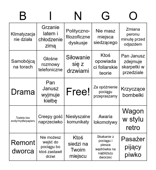 PKP Bingo Card