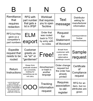 July 3, 2023 Bingo Card