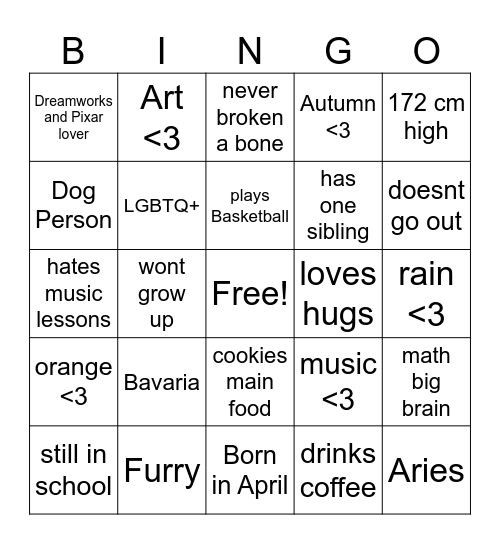 Schnitzel Bingo Card