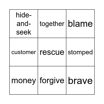 Matthew and Tilly Bingo Card