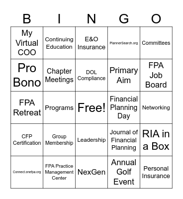 FPA-MN New Member Breakfast Bingo Card