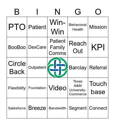 Texas Health Buzzword Bingo Card
