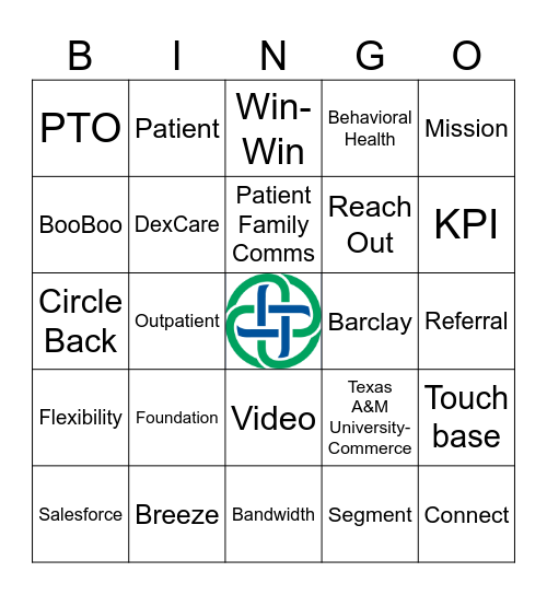 Texas Health Buzzword Bingo Card