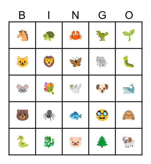 Pokémon Wonder Trade Bingo (Nature Emoji) Bingo Card