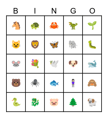 Pokémon Wonder Trade Bingo (Nature Emoji) Bingo Card