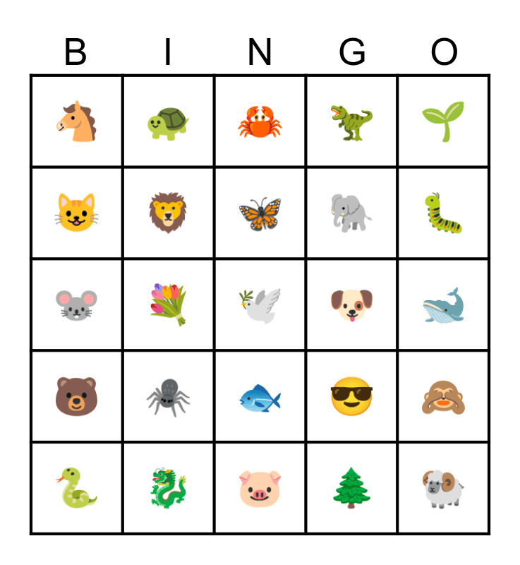 Pokémon Wonder Trade Bingo (Nature Emoji) Bingo Card