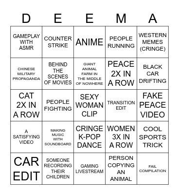 WALLHACKS Bingo Card