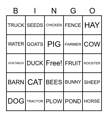 FARM Bingo Card