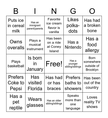 Earth Science Icebreaker Bingo Card
