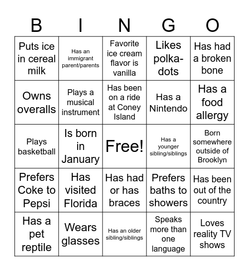 Earth Science Icebreaker Bingo Card