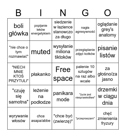 meltdown iga's Bingo Card