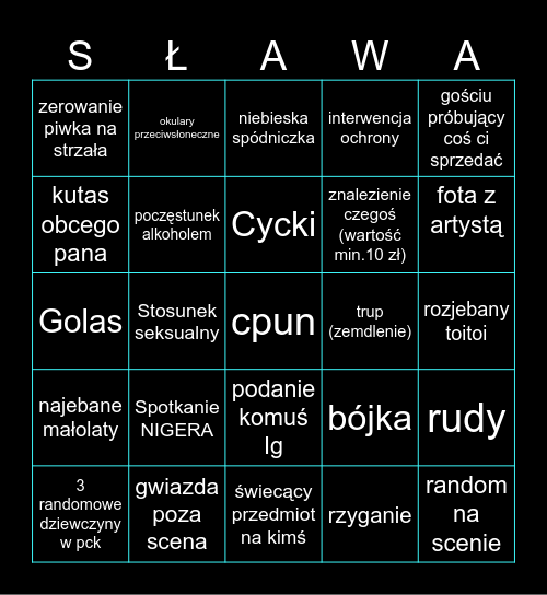 Sława Bingo - Zestaw 5 Bingo Card