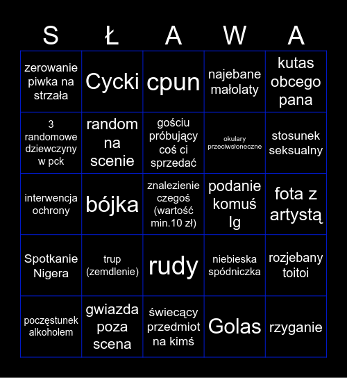 Sława Bingo - Zestaw 6 Bingo Card